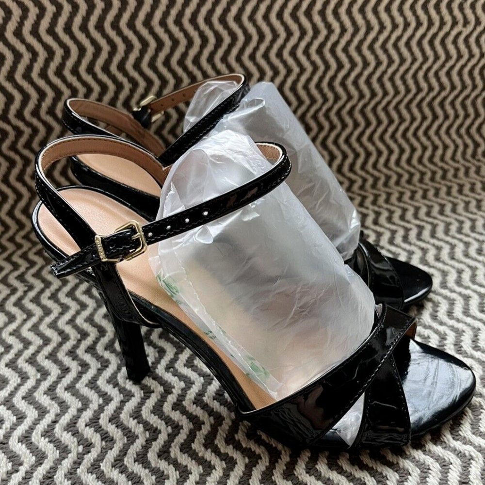 Vizzano Black Stiletto High Heel Sandal Made In Brazil Size 7 Ladies Shoes NEW